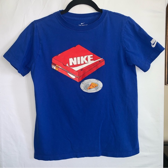 Boy’s Blue Nike Pizza Box T-Shirt - Picture 1 of 8